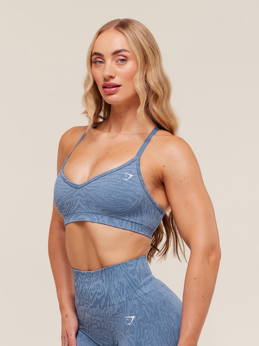 Gymshark Adapt Animal Seamless Sports Bra — Worn Blue/Peri Blue — 3