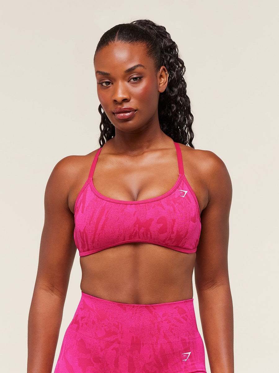 Gymshark Adapt Camo Cross Back Sports Bra — Build Pink/Energy Pink — 1