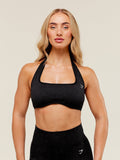 Gymshark Adapt Fleck x Whitney Halterneck Sports Bra — Black — 1