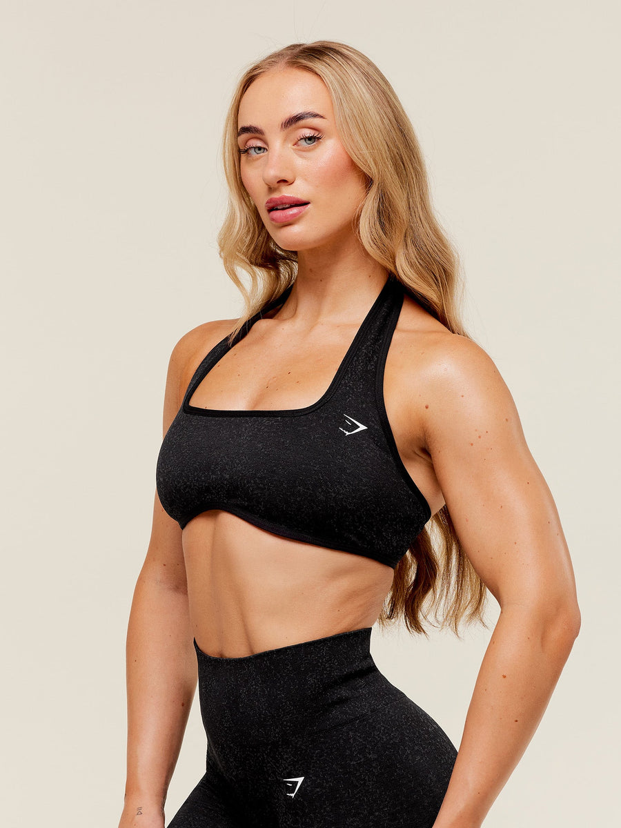 Gymshark Adapt Fleck x Whitney Halterneck Sports Bra — Black — 3