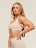 Gymshark Adapt Fleck x Whitney Halterneck Sports Bra — Coconut White — 3