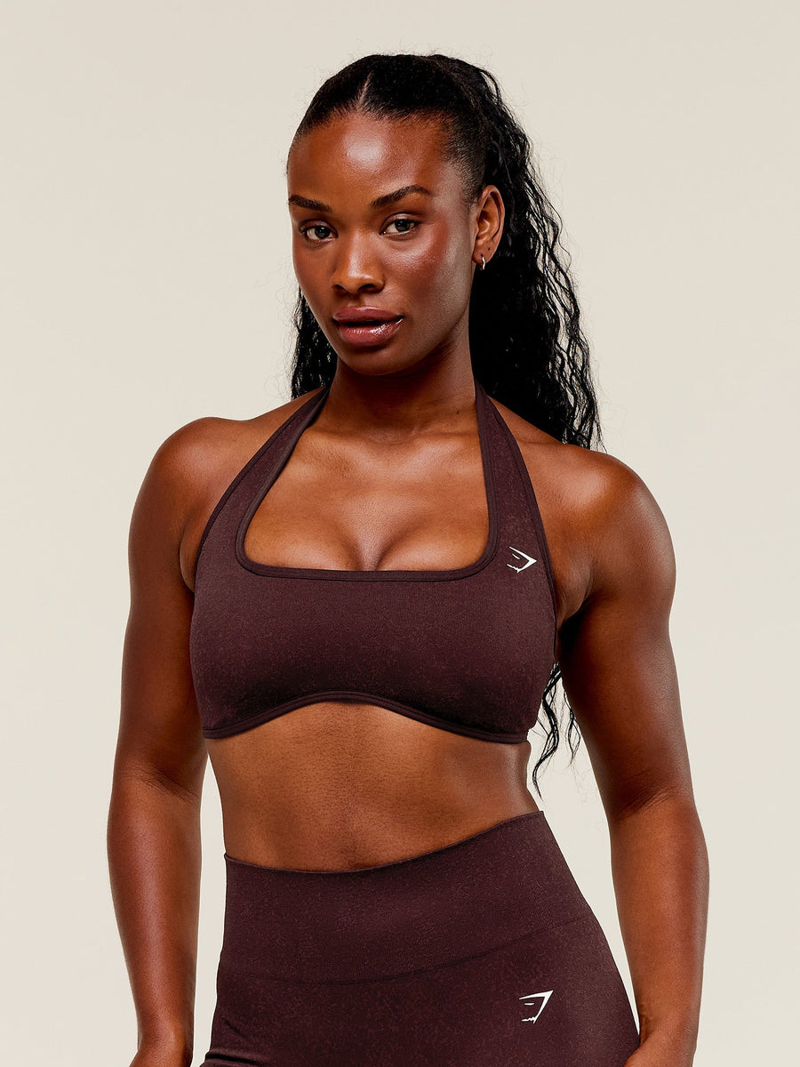 Gymshark Adapt Fleck x Whitney Halterneck Sports Bra — Cherry Purple/Rich Maroon — 2