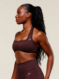 Gymshark Adapt Fleck x Whitney Halterneck Sports Bra — Cherry Purple/Rich Maroon — 4