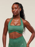 Gymshark Adapt Fleck x Whitney Halterneck Sports Bra — Lift Green/Clay Green — 1
