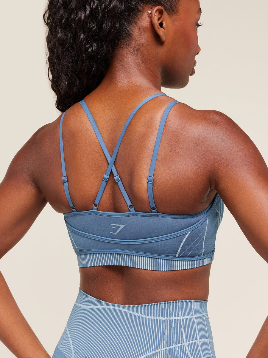 Gymshark Apex Seamless Strappy Sports Bra — Worn Blue/Gentle Blue — 5