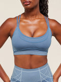 Gymshark Apex Seamless Strappy Sports Bra — Worn Blue/Gentle Blue — 4