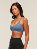 Gymshark Cotton Blend Racerback Sports Bra — Worn Blue — 3
