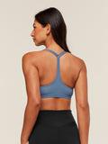 Gymshark Cotton Blend Racerback Sports Bra — Worn Blue — 2