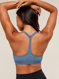 Gymshark Cotton Blend Racerback Sports Bra — Worn Blue — 4