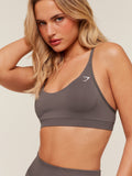 Gymshark Everyday Seamless Racerback Sports Bra — Cool Brown — 5