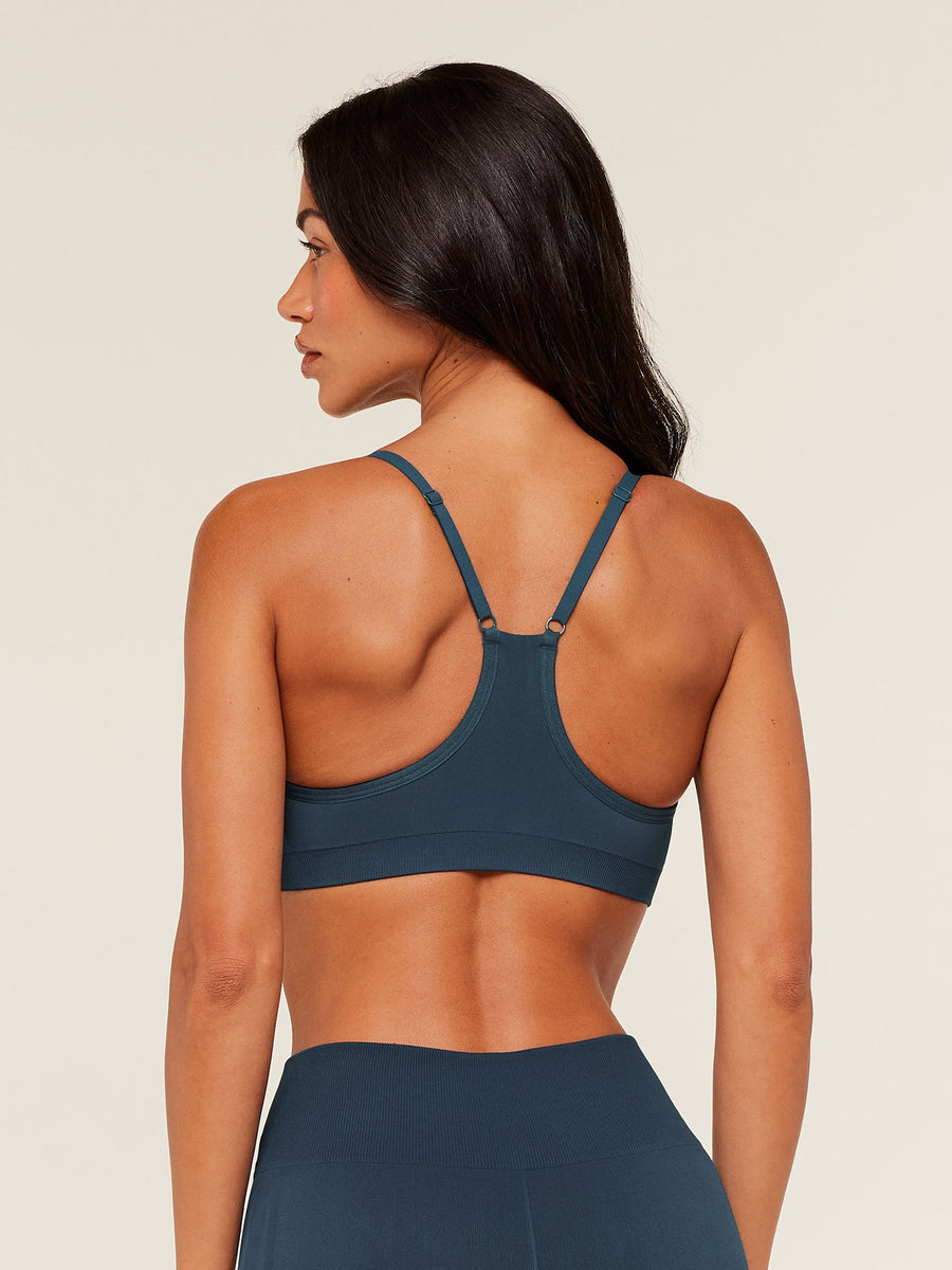 Gymshark Everyday Seamless Racerback Sports Bra — Stealth Blue — 2