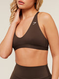 Gymshark Flow Light Support Sports Bra — Archive Brown — 5