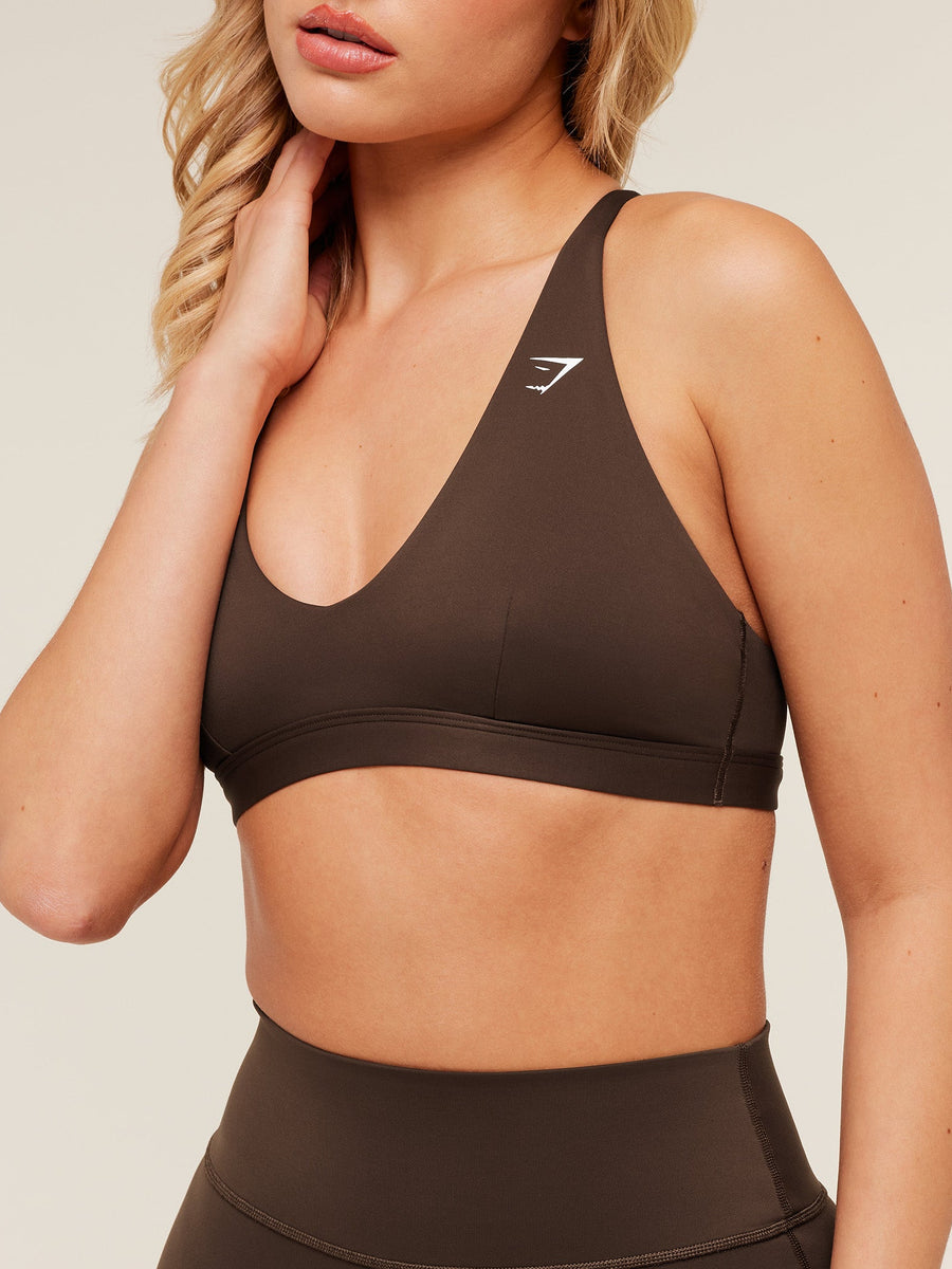Gymshark Flow Light Support Sports Bra — Archive Brown — 5