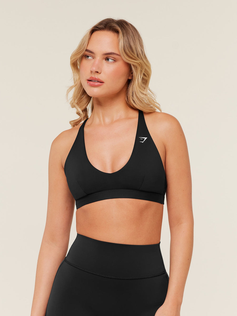 Gymshark Flow Light Support Sports Bra — Black — 1