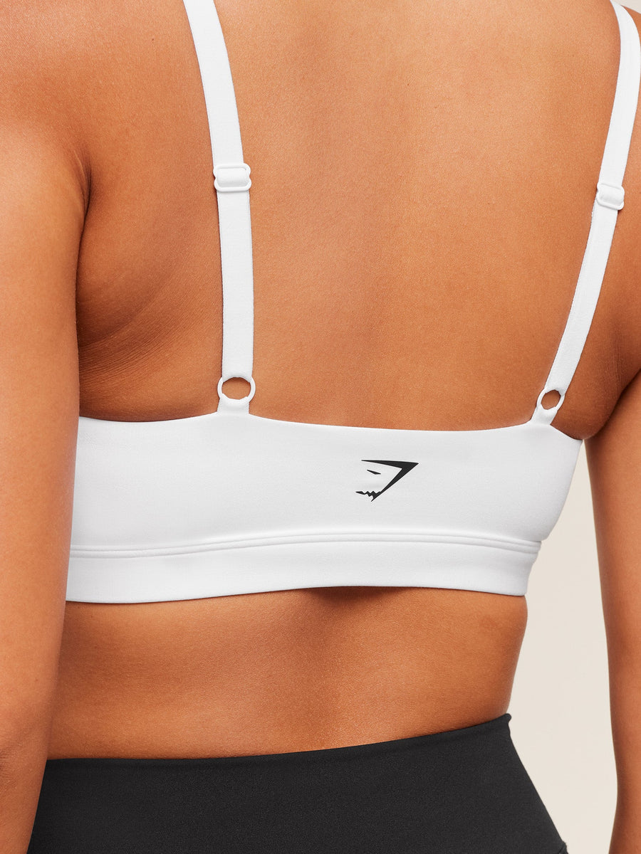 Gymshark Balcony Peekaboo Sports Bra — White — 4