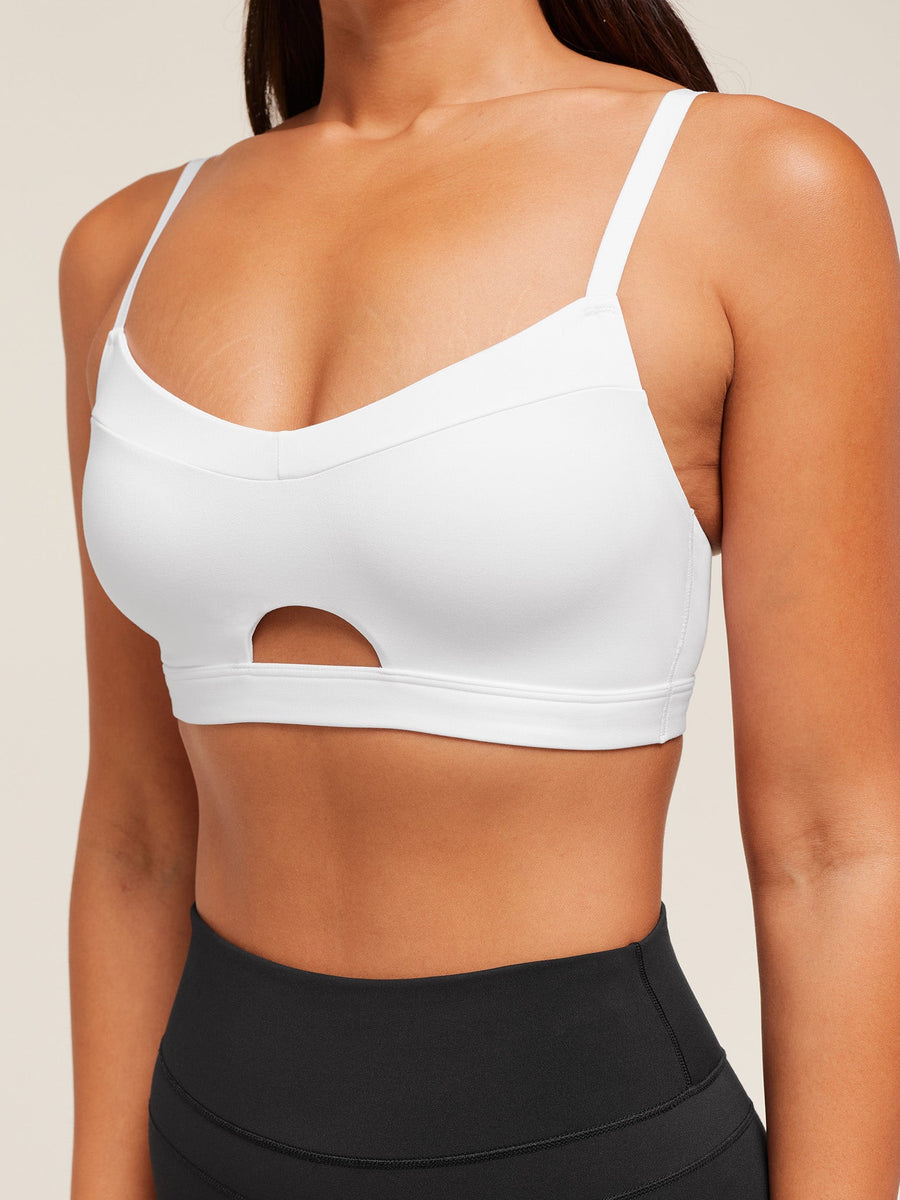 Gymshark Balcony Peekaboo Sports Bra — White — 5