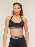 Gymshark Light Support Halter Neck Logo Sports Bra — Black — 1