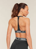 Gymshark Light Support Halter Neck Logo Sports Bra — Black — 2