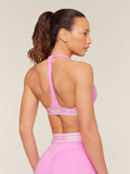 Gymshark Light Support Halter Neck Logo Sports Bra — Focus Pink — 2