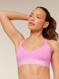 Gymshark Light Support Halter Neck Logo Sports Bra — Focus Pink — 6