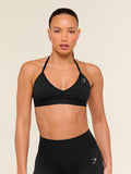 Gymshark Light Support Minimal Halterneck Bra — Black — 1