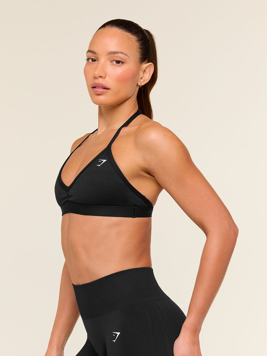 Gymshark Light Support Minimal Halterneck Bra — Black — 3