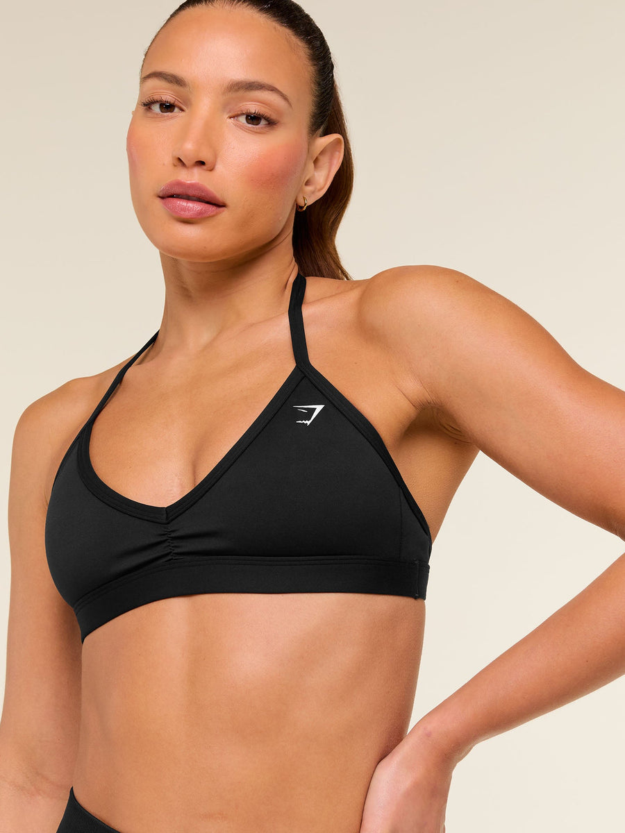 Gymshark Light Support Minimal Halterneck Bra — Black — 5