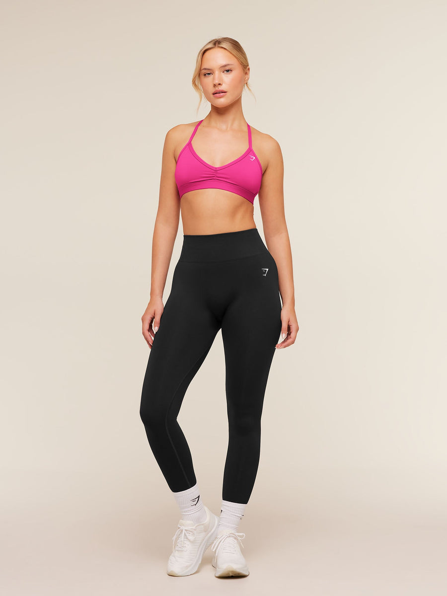 Gymshark Light Support Minimal Halterneck Bra — Super-Set Pink — 4
