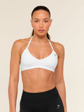 Gymshark Light Support Minimal Halterneck Bra — White — 1