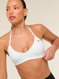 Gymshark Light Support Minimal Halterneck Bra — White — 4