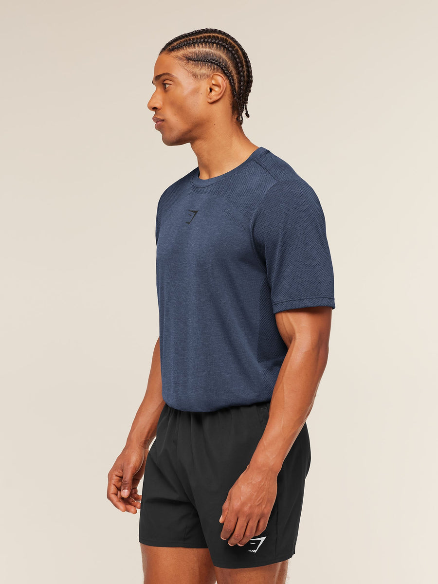Gymshark Lightweight Seamless T-Shirt — Heavy Blue/Marl — 3