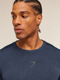 Gymshark Lightweight Seamless T-Shirt — Heavy Blue/Marl — 6