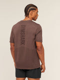 Gymshark Lightweight Seamless T-Shirt — Soft Brown/Marl — 4