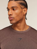 Gymshark Lightweight Seamless T-Shirt — Soft Brown/Marl — 6