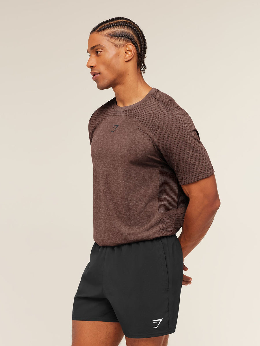 Gymshark Lightweight Seamless T-Shirt — Soft Brown/Marl — 3