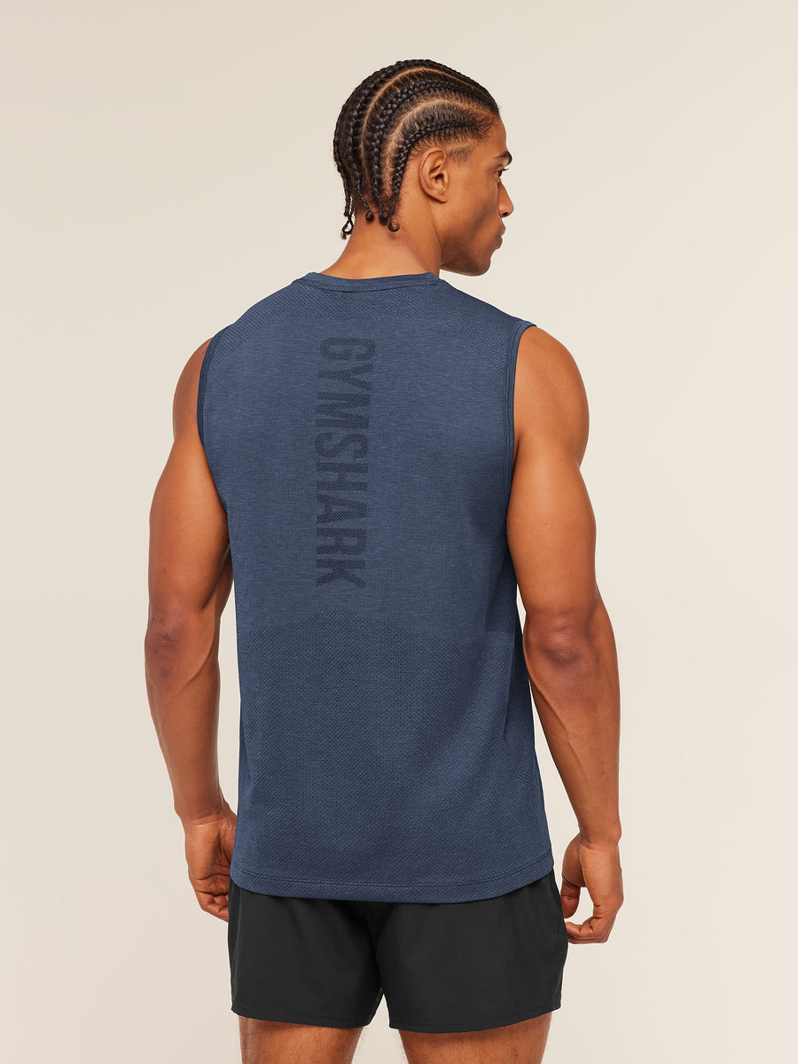 Gymshark Lightweight Seamless Tank — Heavy Blue/Marl — 4
