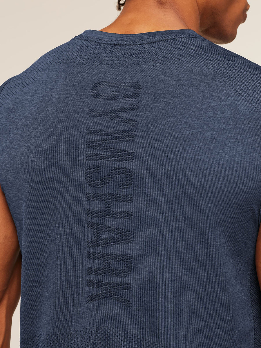 Gymshark Lightweight Seamless Tank — Heavy Blue/Marl — 5