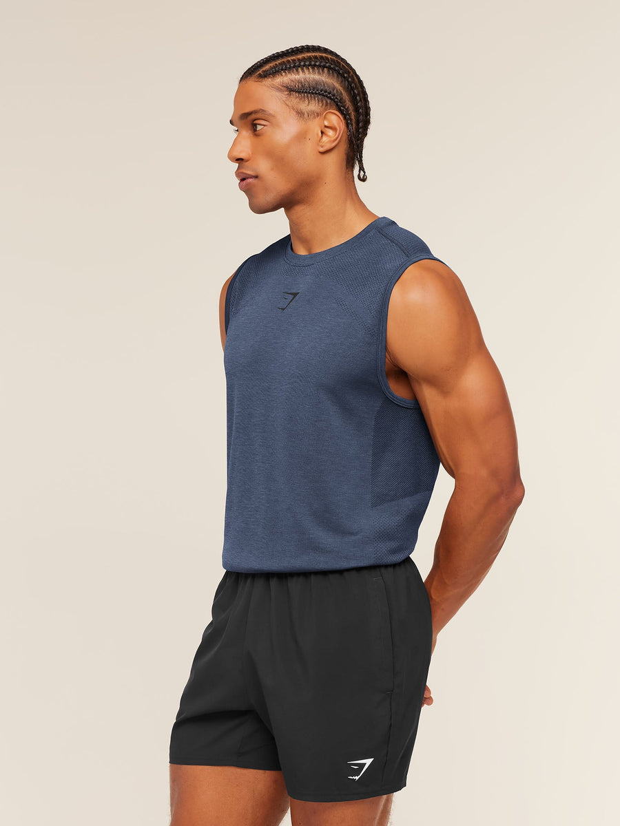 Gymshark Lightweight Seamless Tank — Heavy Blue/Marl — 3