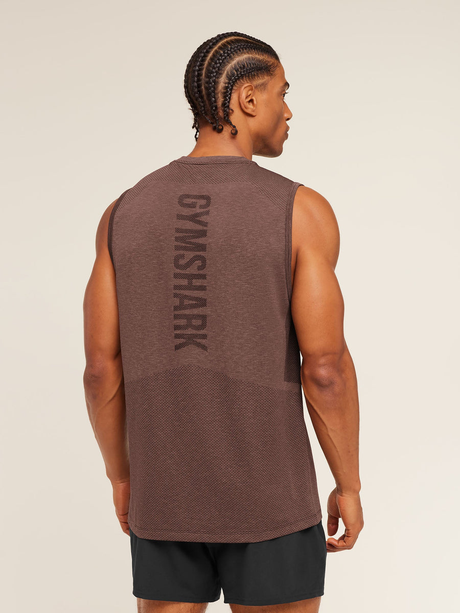 Gymshark Lightweight Seamless Tank — Soft Brown/Marl — 4