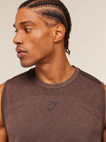 Gymshark Lightweight Seamless Tank — Soft Brown/Marl — 6