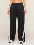 Gymshark Lightweight Tricot Wide Leg Pants — Black/Tinted White — 2