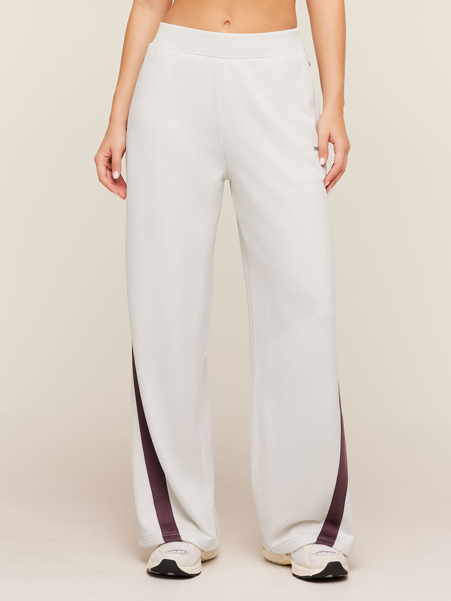 Gymshark Lightweight Tricot Wide Leg Pants — Tinted White/Cherry Purple — 2