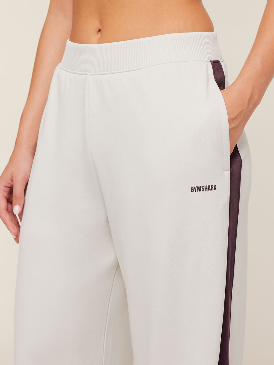 Gymshark Lightweight Tricot Wide Leg Pants — Tinted White/Cherry Purple — 5