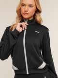 Gymshark Lightweight Tricot Zip Through Jacket — Black/Tinted White — 5