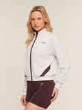 Gymshark Lightweight Tricot Zip Through Jacket — Tinted White/Cherry Purple — 3