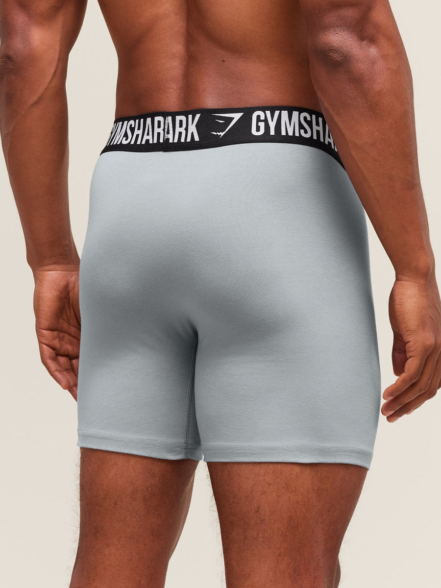 Gymshark Long Boxer Brief 3PK — Denim Grey/Titanium Blue/Black — 4