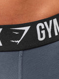 Gymshark Long Boxer Brief 3PK — Denim Grey/Titanium Blue/Black — 8