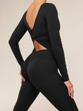 Gymshark Crossover Back Flared Leggings — Black — 5