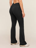 Gymshark Crossover Back Flared Leggings — Black — 1