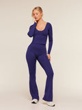 Gymshark Crossover Back Flared Leggings — Indigo Purple — 6